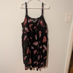 Torrid Black Print Mini Challis Skater Dress Size 2X